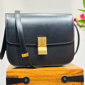 Celine Black Medium Classic Box Bag  2016
